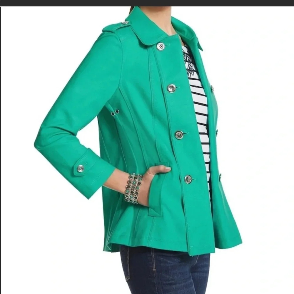 White House Black Market Green Swing Jacket - Picture 2 of 8